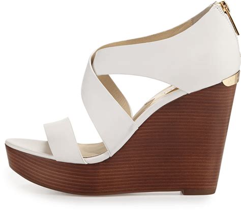 michael kors bale top stitch leather sandals|Michael Kors elena sandals.